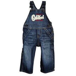 Oshkosh Denim Jean Bib Overalls Baby Boys 9 - 12 M Months Infant Blue Vestbak